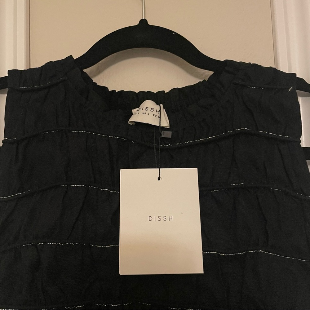 DISSH Davina Black Shirred Mini Dress - Picture 6 of 6